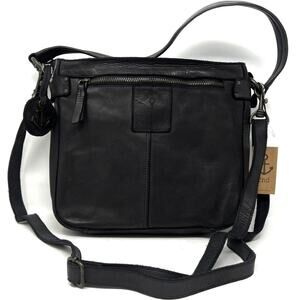 Harbour 2nd Leather Crossbody Shoulder Bag Purse Handbag Hobo ASH BLACK 2 Straps